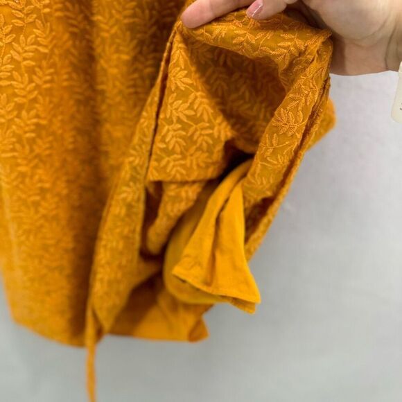 NWT Anthropologie Daniel Rainn Gold Yellow Embroidered Tunic Dress Size XL - Picture 9 of 11